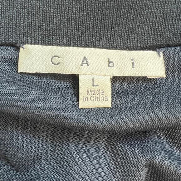 CAbi Ribbed Chevron Knit Navy Blue A-Line Sweater Skirt Size L - Picture 7 of 9